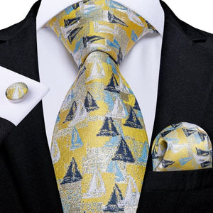 DBG VIP Design Collection Men's Fashion Golden Yellow 100% Premium Quality Silk Ties - Divine Inspiration Styles