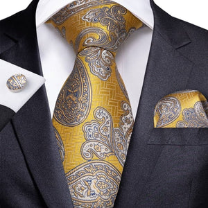 DBG VIP Design Collection Men's Fashion Golden Yellow 100% Premium Quality Silk Ties - Divine Inspiration Styles