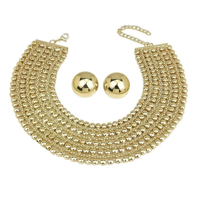 MANILA Women's Fashion Stylish Princess Design Gold & Silver Tone Jewelry Set - Divine Inspiration Styles