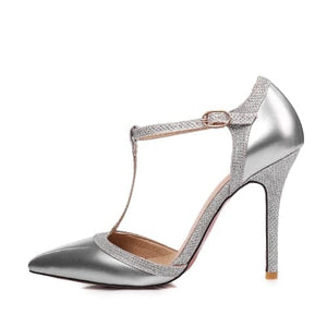 JULIANA Design Women's Stylish Elegant Fashion Golden Silver Stiletto Dress Shoes - Divine Inspiration Styles