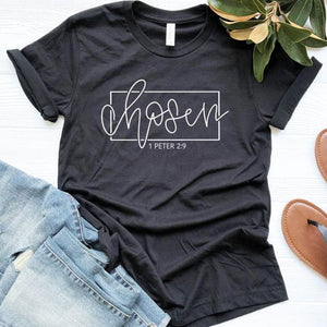 CHOSEN 1 Peter 2:9 Women's Fashion Premium Quality Christian Faith Based T-Shirt - Divine Inspiration Styles