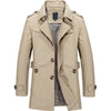 BOLU Design Men's Fashion Classic Design Long Solid Design Trench Coat Jacket - Divine Inspiration Styles