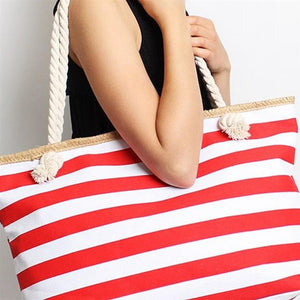 CFIT Women's Fashion Stylish Luxury Vacation Designer Stripes Beach Tote Bag - Divine Inspiration Styles