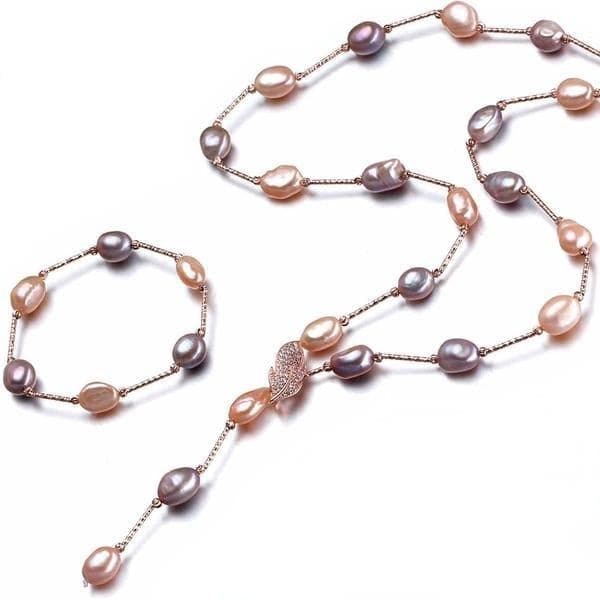 LACEY Women's Genuine Multi-Color Real Freshwater Natural Pearl Jewelry Set - Divine Inspiration Styles