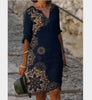 UVRC Women's Fashion Elegant Stylish Multi-Color Linen Art Designer Summer Dress - Divine Inspiration Styles