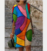 UVRC Women's Fashion Elegant Stylish Multi-Color Linen Art Designer Summer Dress - Divine Inspiration Styles