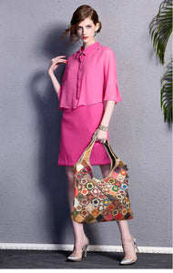 LEA Design Women's Fashion Genuine Leather Multi-Color Patchwork Design Handbag - Divine Inspiration Styles