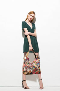 LEA Design Women's Fashion Genuine Leather Multi-Color Patchwork Design Handbag - Divine Inspiration Styles