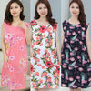 MEGLAIN Women's Fashion Floral Design Stylish Short Sleeves Tunic Dress - Divine Inspiration Styles