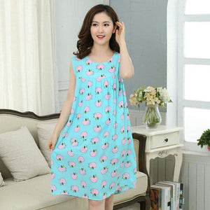 MEGLAIN Women's Fashion Floral Design Stylish Short Sleeves Tunic Dress - Divine Inspiration Styles