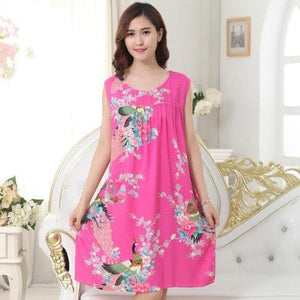 MEGLAIN Women's Fashion Floral Design Stylish Short Sleeves Tunic Dress - Divine Inspiration Styles