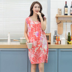 MEGLAIN Women's Fashion Floral Design Stylish Short Sleeves Tunic Dress - Divine Inspiration Styles