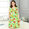 MEGLAIN Women's Fashion Floral Design Stylish Short Sleeves Tunic Dress - Divine Inspiration Styles