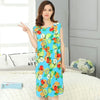MEGLAIN Women's Fashion Floral Design Stylish Short Sleeves Tunic Dress - Divine Inspiration Styles