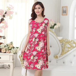 MEGLAIN Women's Fashion Floral Design Stylish Short Sleeves Tunic Dress - Divine Inspiration Styles