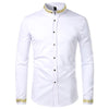 PARKLEES Men's Fashion Luxury Golden Vintage Embroidery Design Dress Shirt - Divine Inspiration Styles