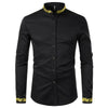 PARKLEES Men's Fashion Luxury Golden Vintage Embroidery Design Dress Shirt - Divine Inspiration Styles
