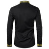 PARKLEES Men's Fashion Luxury Golden Vintage Embroidery Design Dress Shirt - Divine Inspiration Styles