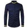 PARKLEES Men's Fashion Luxury Golden Vintage Embroidery Design Dress Shirt - Divine Inspiration Styles