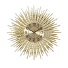 WHEATHARVEST Vintage Golden Floral Star Creative Art Modern Design Wall Clock for Home or Office Decorations - Divine Inspiration Styles