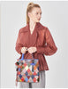 LEA Design Women's Fashion Genuine Leather Patchwork Geometric Design Handbag - Divine Inspiration Styles