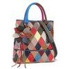 LEA Design Women's Fashion Genuine Leather Patchwork Geometric Design Handbag - Divine Inspiration Styles