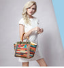LEA Design Women's Fashion Genuine Leather Stylish Multi-Color Stripes Handbag - Divine Inspiration Styles