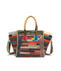 LEA Design Women's Fashion Genuine Leather Stylish Multi-Color Stripes Handbag - Divine Inspiration Styles
