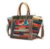 LEA Design Women's Fashion Genuine Leather Stylish Multi-Color Stripes Handbag - Divine Inspiration Styles