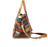 LEA Design Women's Fashion Genuine Leather Stylish Multi-Color Stripes Handbag - Divine Inspiration Styles