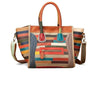 LEA Design Women's Fashion Genuine Leather Stylish Multi-Color Stripes Handbag - Divine Inspiration Styles