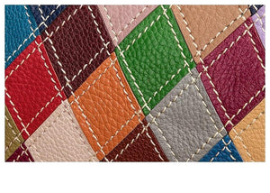 LEA Design Women's Fashion Genuine Leather Patchwork Design Shoulder Handbag - Divine Inspiration Styles