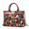 LEA Design Women's Fashion Genuine Leather Patchwork Design Shoulder Handbag - Divine Inspiration Styles