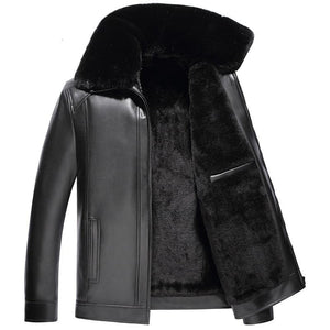 OSM Design Men's Fashion Premium Quality Leather Plush Fur Coat Jacket - Divine Inspiration Styles
