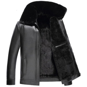 OSM Design Men's Fashion Premium Quality Leather Plush Fur Coat Jacket - Divine Inspiration Styles