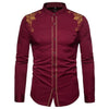 PARKLEES Men's Fashion Luxury Golden Vintage Embroidery Design Dress Shirt - Divine Inspiration Styles