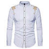 PARKLEES Men's Fashion Luxury Golden Vintage Embroidery Design Dress Shirt - Divine Inspiration Styles