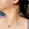 CWW Women's Fashion Elegant Stylish Light Blue Heart Luxury Cubic Zirconia Jewelry Sets - Divine Inspiration Styles