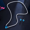 CWW Women's Fashion Elegant Stylish Light Blue Heart Luxury Cubic Zirconia Jewelry Sets - Divine Inspiration Styles