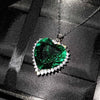 CHARLIN Women's Fashion Elegant Luxury Statement Blue Red & Green Cubic Zirconia Heart Necklace - Divine Inspiration Styles