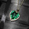 CHARLIN Women's Fashion Elegant Luxury Statement Blue Red & Green Cubic Zirconia Heart Necklace - Divine Inspiration Styles