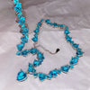 CHARLIN Women's Fashion Elegant Luxury Statement Sea Blue Cubic Zirconia Necklace - Divine Inspiration Styles