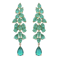 CHARLIN Women's Fashion Elegant Luxury Statement Light Emerald Green Cubic Zirconia Earrings - Divine Inspiration Styles