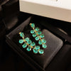 CHARLIN Women's Fashion Elegant Luxury Statement Peacock Green Cubic Zirconia Earrings - Divine Inspiration Styles