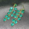 CHARLIN Women's Fashion Elegant Luxury Statement Peacock Green Cubic Zirconia Earrings - Divine Inspiration Styles