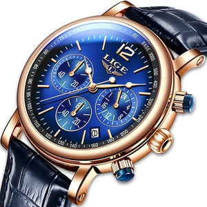 LIGE Women's Fashion Genuine Leather Premium Quality Triple Dial Luxury Style Watch - Divine Inspiration Styles