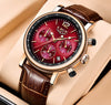 LIGE Women's Fashion Genuine Leather Premium Quality Triple Dial Luxury Style Watch - Divine Inspiration Styles