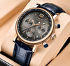 LIGE Women's Fashion Genuine Leather Premium Quality Triple Dial Luxury Style Watch - Divine Inspiration Styles