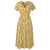 APRIL Women's Fashion Elegant Stylish Vintage Floral Print and Polka Dots Dress - Divine Inspiration Styles