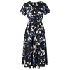 APRIL Women's Fashion Elegant Stylish Vintage Floral Print and Polka Dots Dress - Divine Inspiration Styles